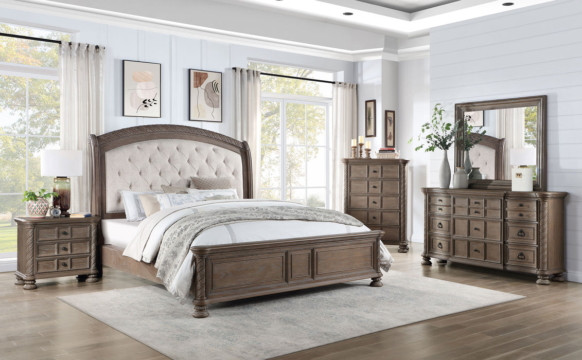 Emmett Bedroom Set Walnut and Beige