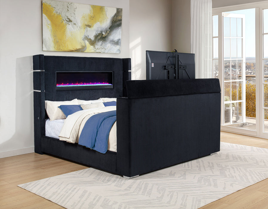 Tisdall Wingback TV Bed with Flame Visualizer