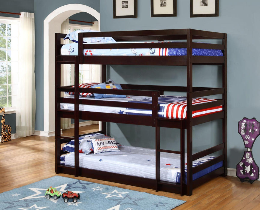 Sandler Twin Triple Bunk Bed Cappuccino