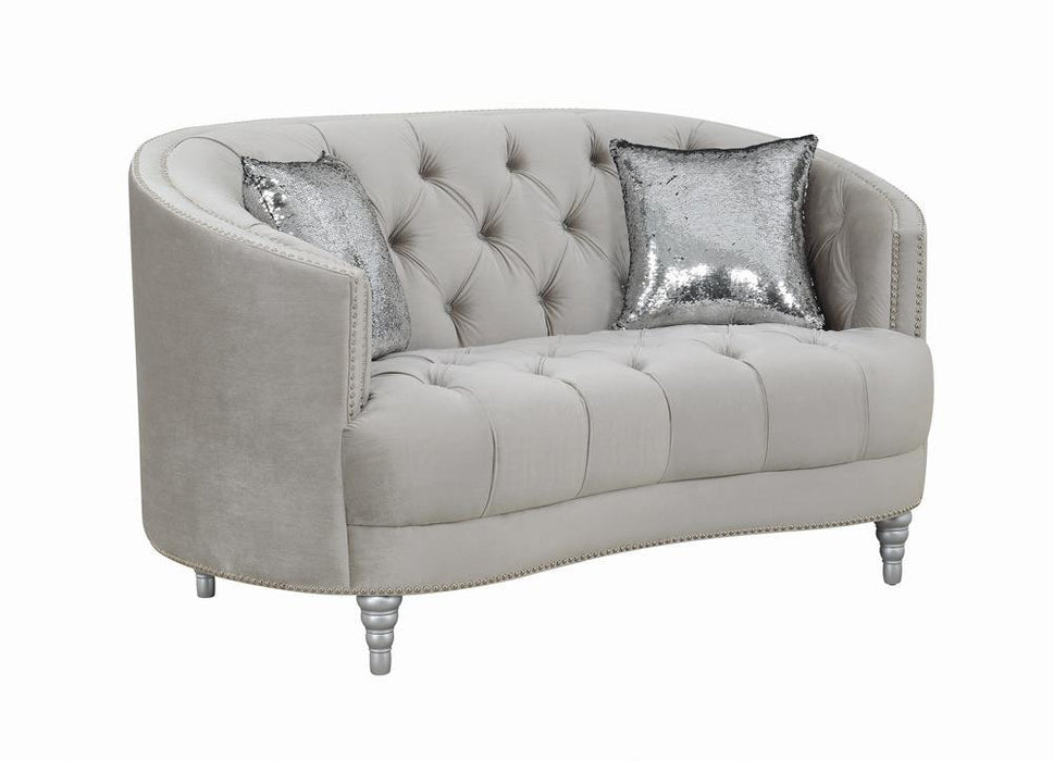 Avonlea Sloped Arm Tufted Loveseat Grey