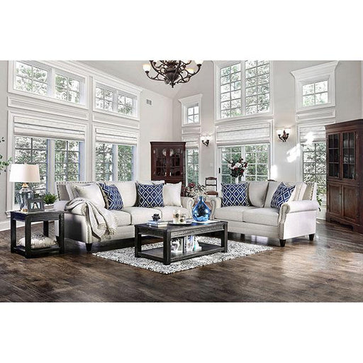 Giovanni Beige/Blue Love Seat image